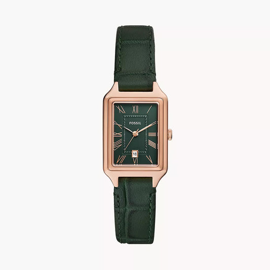 RAQUEL FOSSIL GREEN DIAL GREEN CROCO LADIES LEATHER WATCH