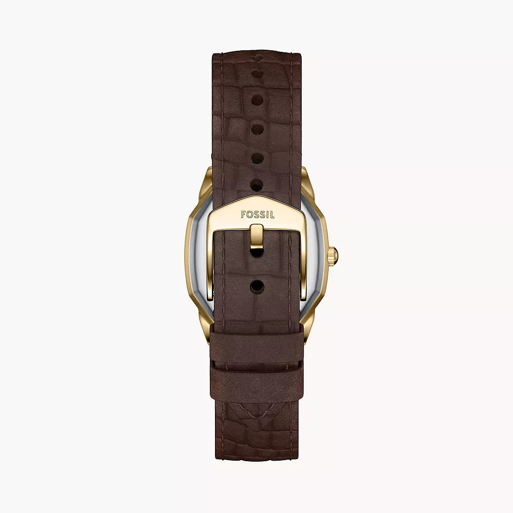 FOSSIL HARLOW LADIES BROWN CROCO LEATHER WATCH