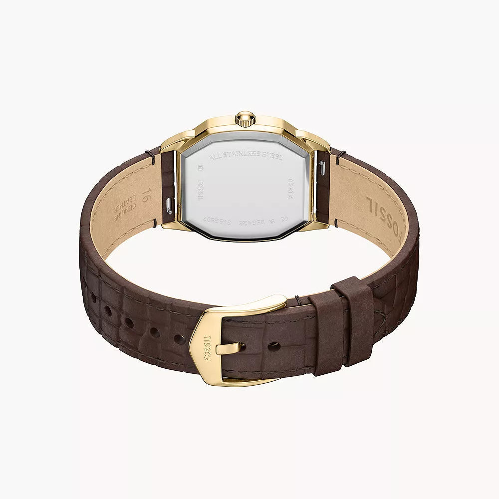 FOSSIL HARLOW LADIES BROWN CROCO LEATHER WATCH