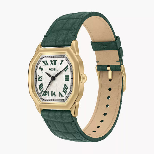 FOSSIL HARLOW LADIES GREEN CROCO LEATHER WATCH