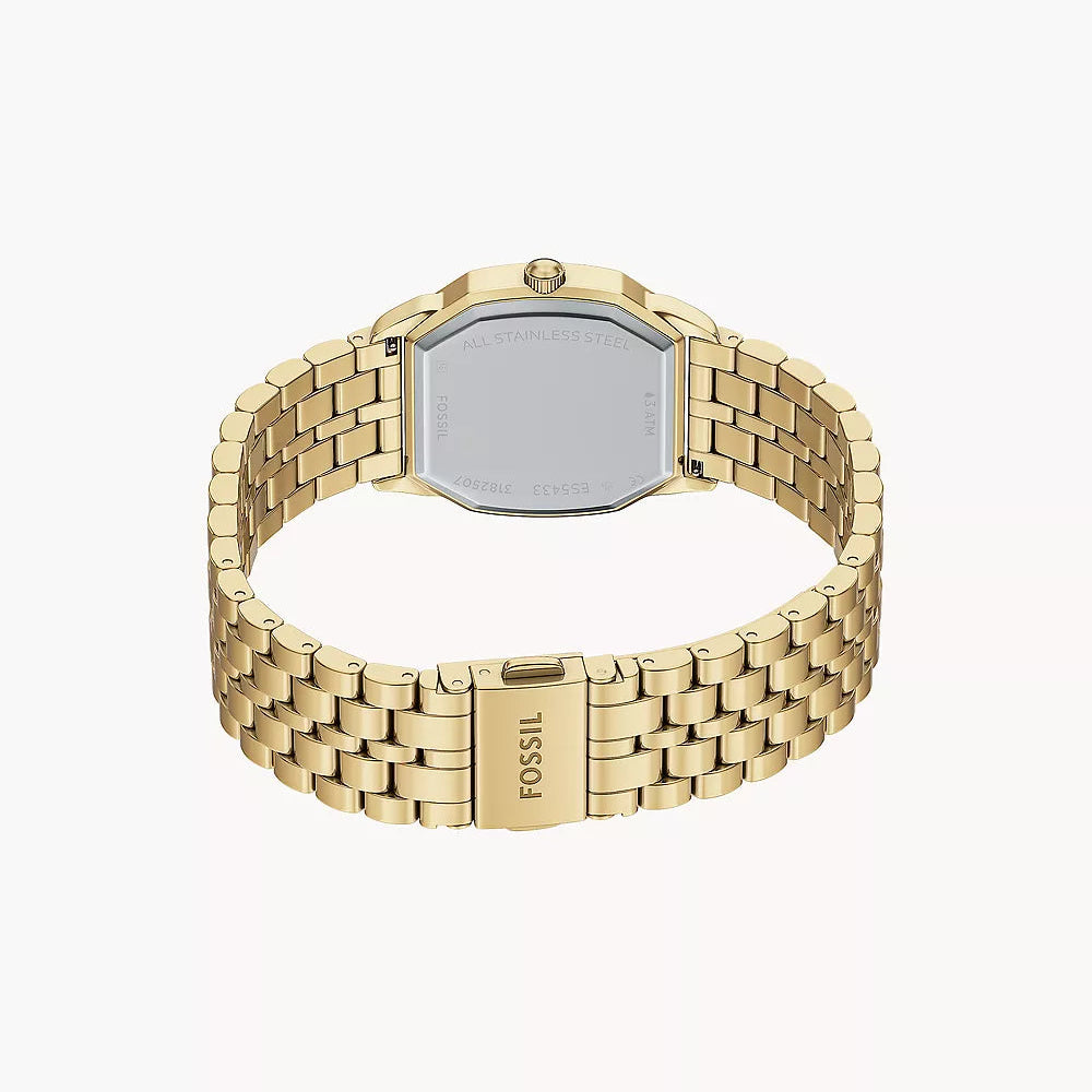 FOSSIL HARLOW BLACK DIAL LADIES GOLD STAINLESS STEEL WATCH