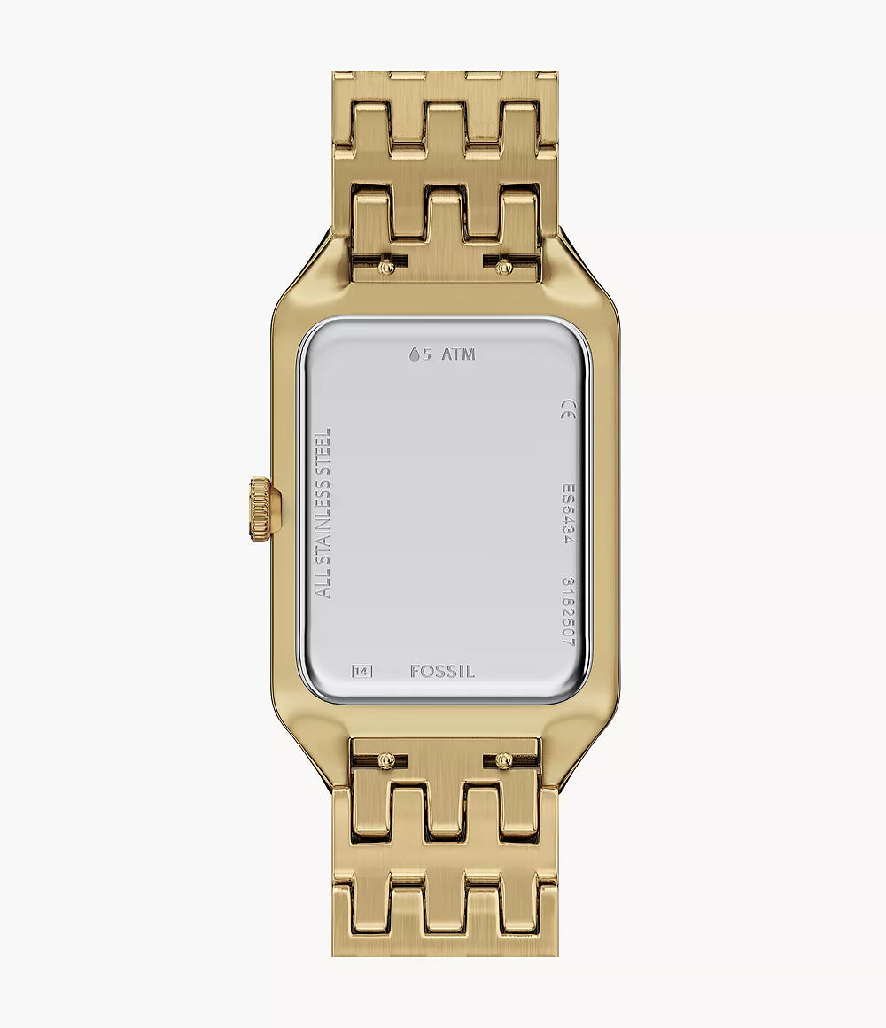 RAQUEL BLACK DIAL LADIES GOLD STAINLESS STEEL WATCH
