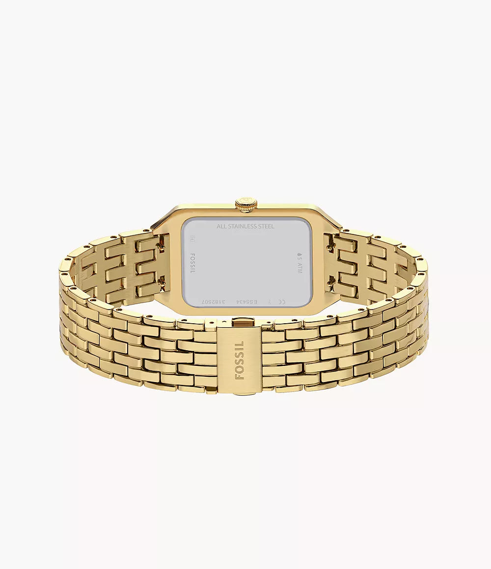 RAQUEL BLACK DIAL LADIES GOLD STAINLESS STEEL WATCH