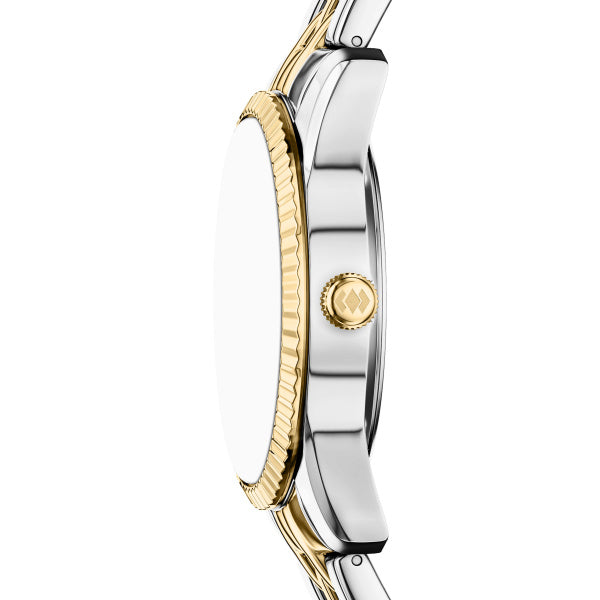 Fossil Scarlette Black Dial Day/Date Ladies Two-Toned Stainless Steel Watch