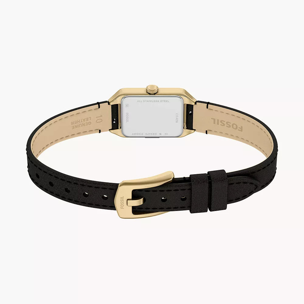 Fossil Raquel Mini Three-Hand Ladies Black Leather Watch