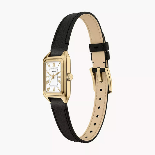 Fossil Raquel Mini Three-Hand Ladies Black Leather Watch