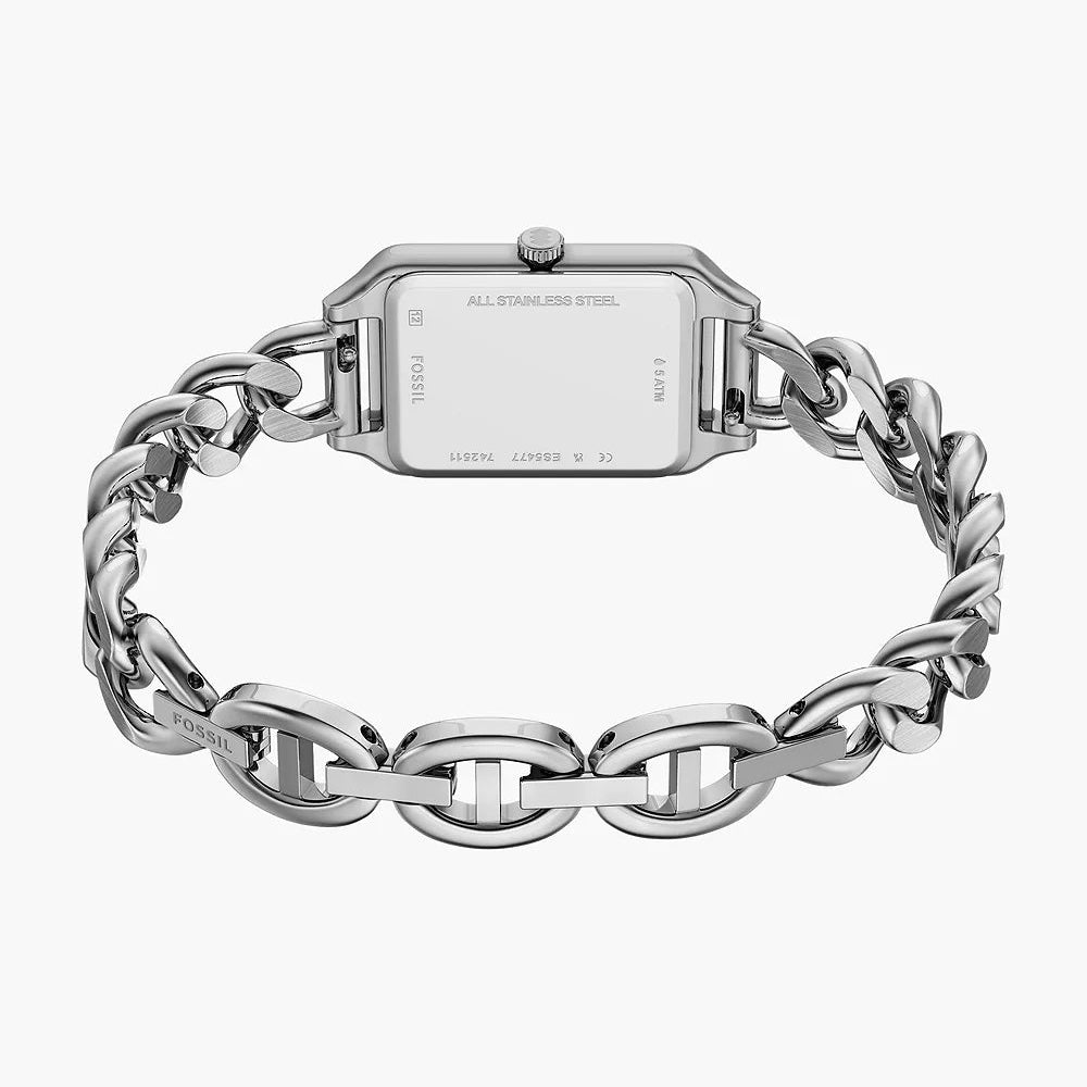 Fossil Raquel Three-Hand Curb Bracelet Ladies Stainless Steel Watch