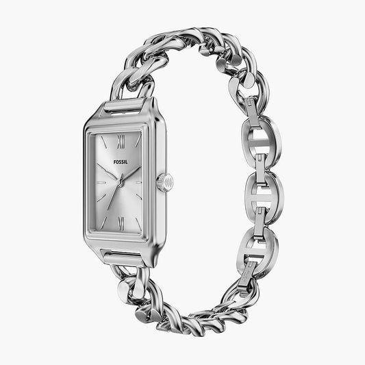 Fossil Raquel Three-Hand Curb Bracelet Ladies Stainless Steel Watch