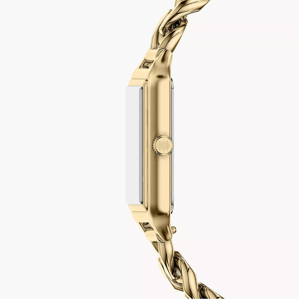 Fossil Raquel Three-Hand Ladies Curb Bracelet Gold Stainless Steel Watch