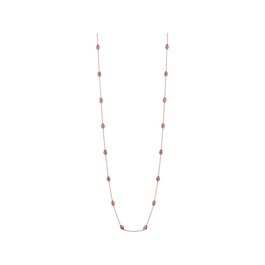 ESSENTIALS 18KT ROSE GOLD VERMEIL BEADED CHAIN NECKLACE 80CM