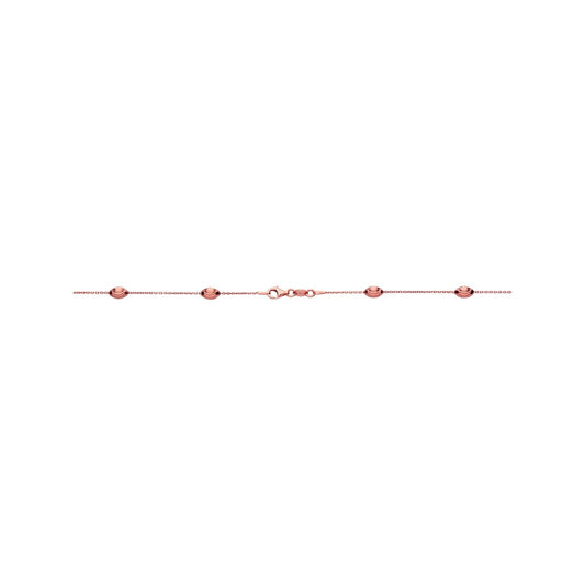 ESSENTIALS 18KT ROSE GOLD VERMEIL BEADED CHAIN NECKLACE 80CM