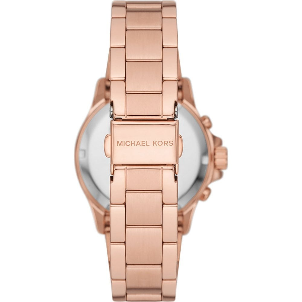 EVEREST ROSE GOLD CHRONOGRAPH BRACELET WATCH WITH WHITE DIAL & ZIRCONIA DETAIL