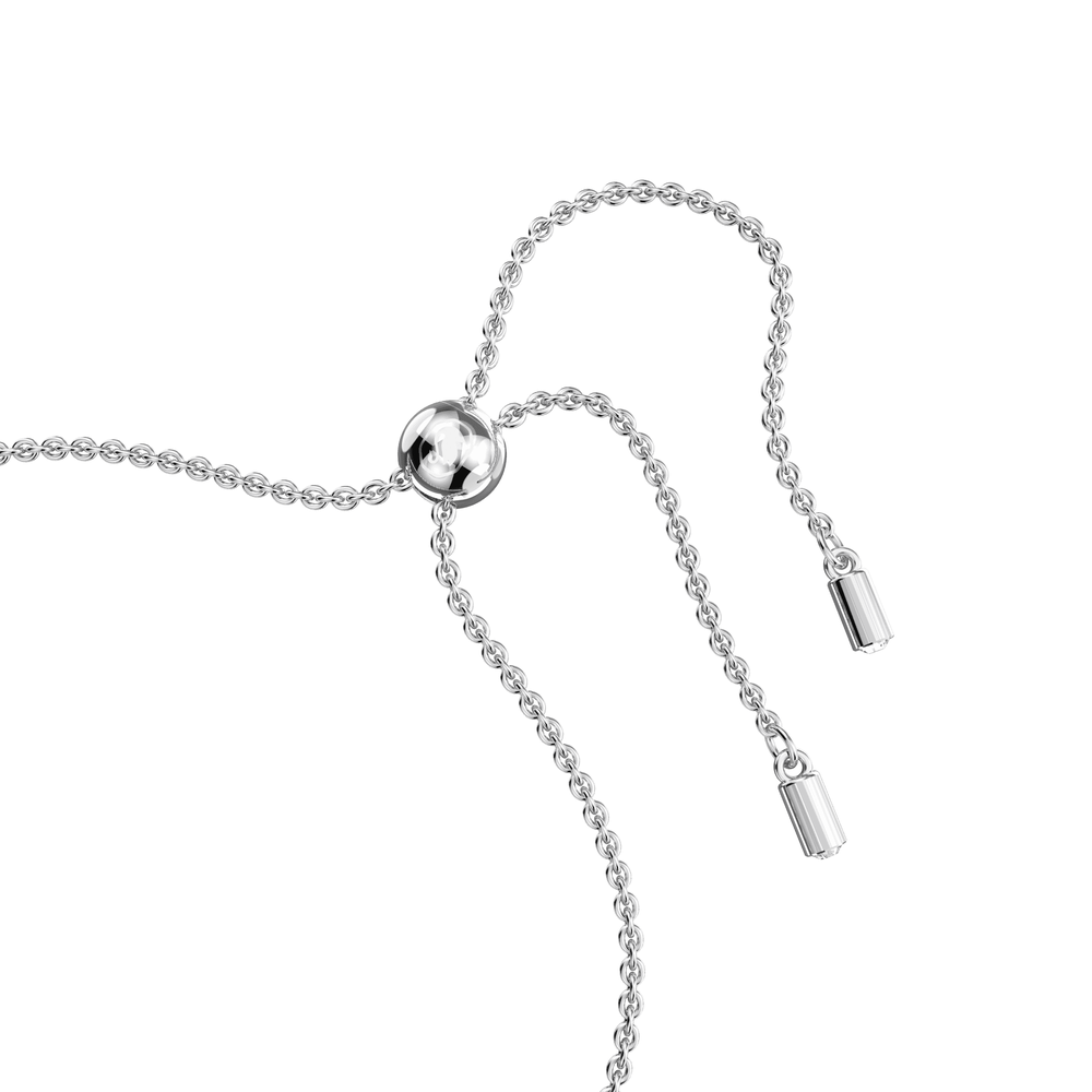 Emily bracelet, Mixed round cuts, Blue, Rhodium plated