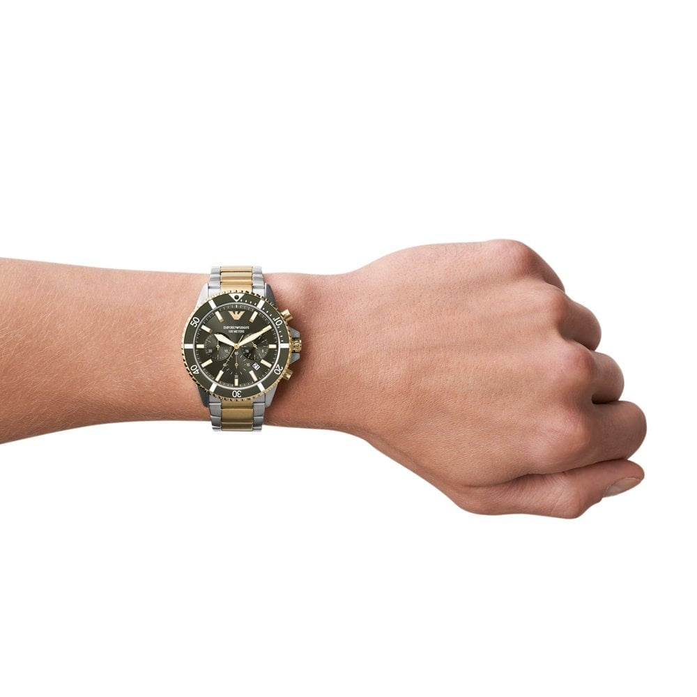 Emporio Armani Chronograph Two-Tone Stainless Steel Watch