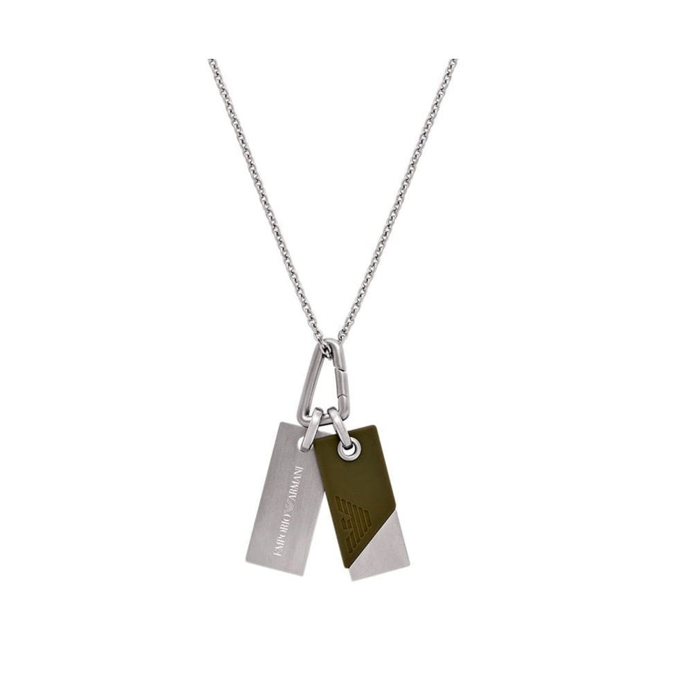 Emporio Armani Eagle Logo Chain Dog Tag Pendant