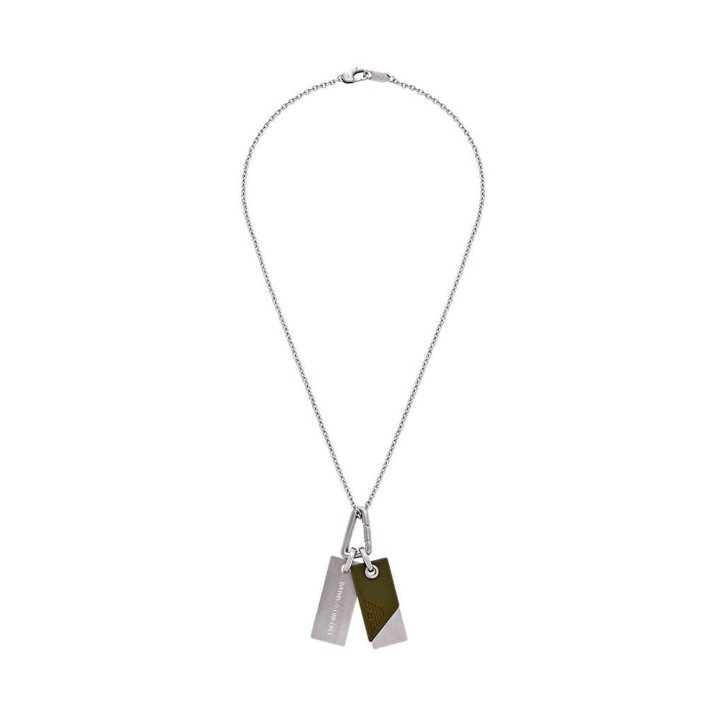 Emporio Armani Eagle Logo Chain Dog Tag Pendant