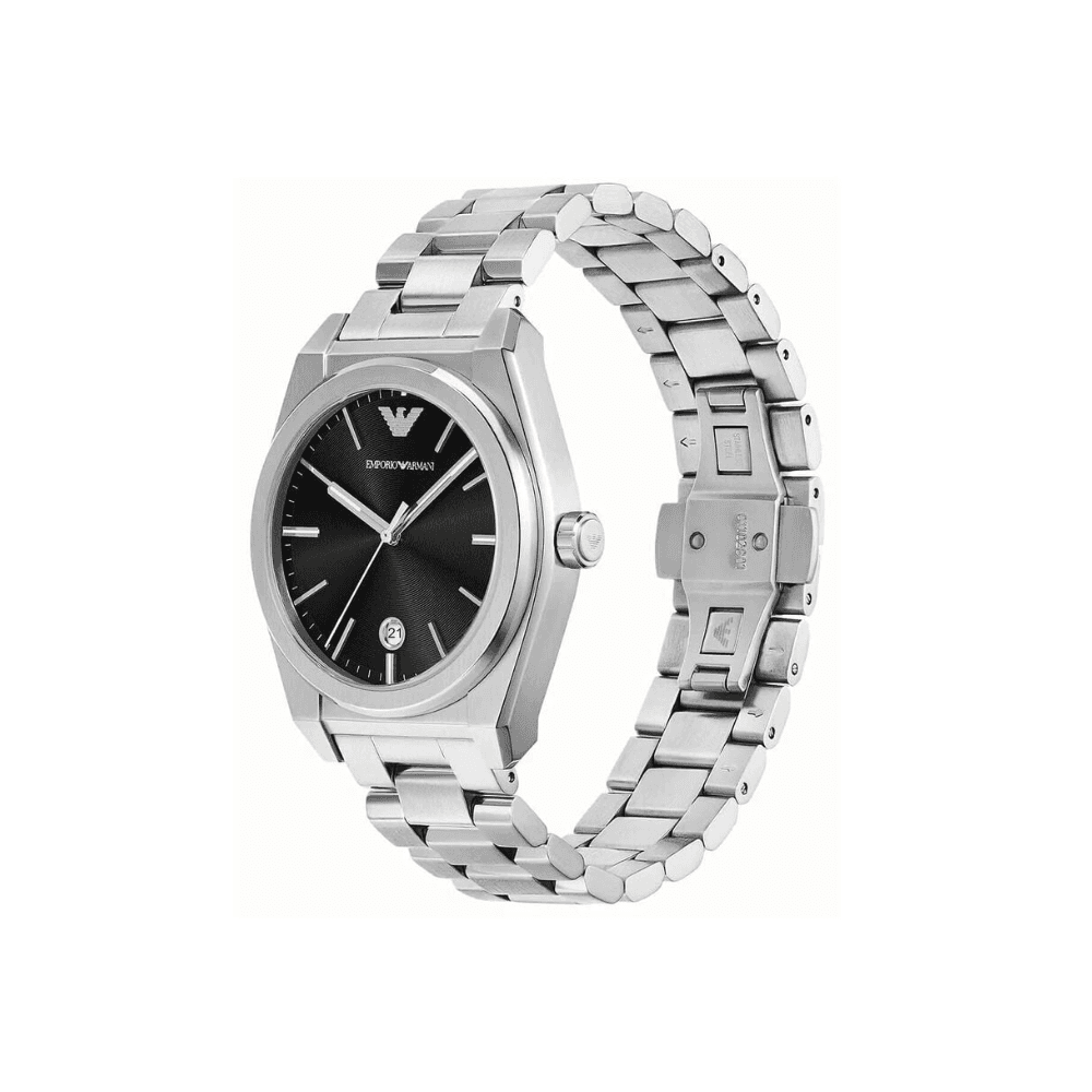 Emporio Armani Federico 41mm Black Dial Stainless Steel Bracelet Watch