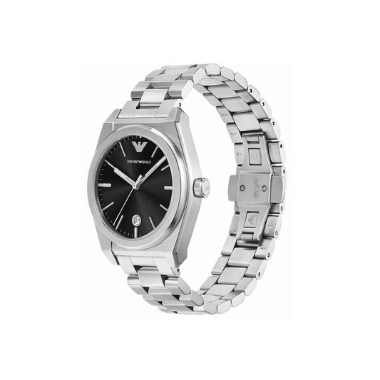 Emporio Armani Federico 41mm Black Dial Stainless Steel Bracelet Watch