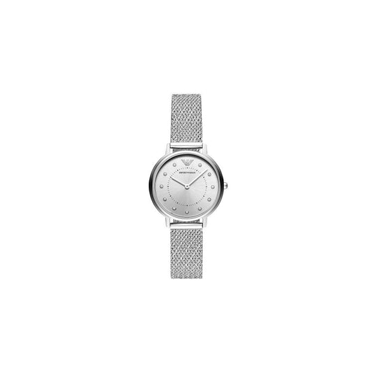 Emporio Armani KAPPA SILVER STAINLESS STEEL LADIES MESH STRAP WATCH