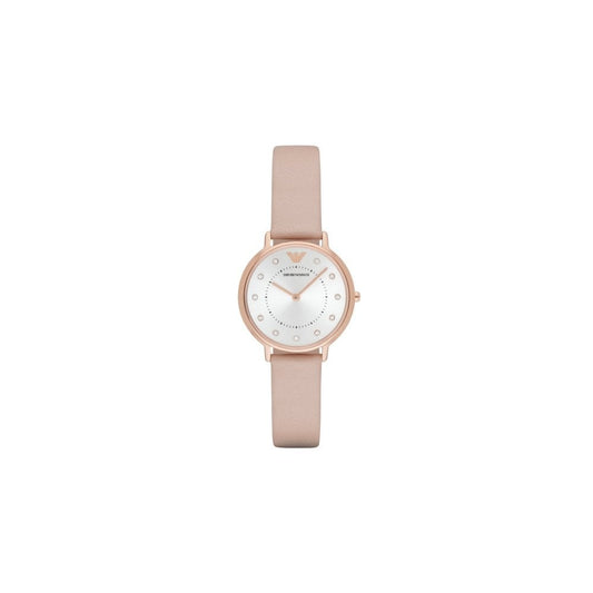 Emporio Armani Kappa Rose Gold and Nude Leather Watch