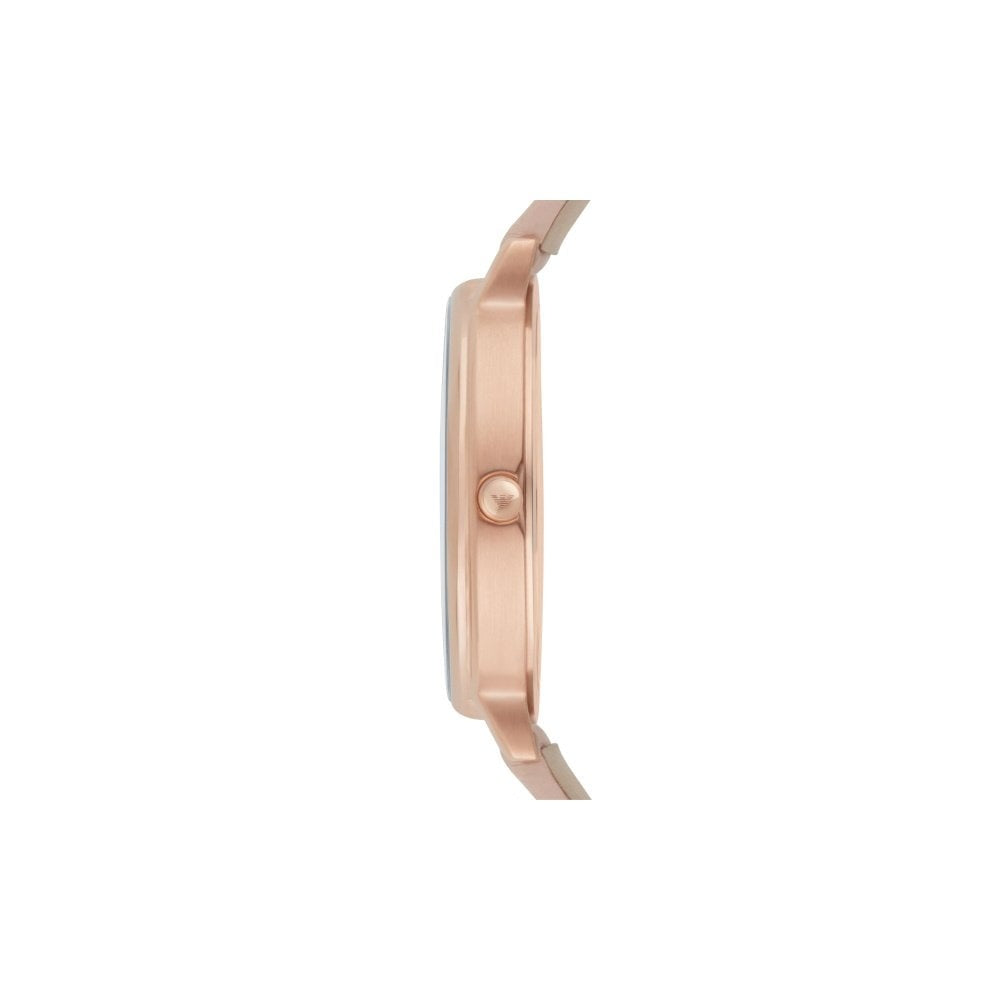 Emporio Armani Kappa Rose Gold and Nude Leather Watch