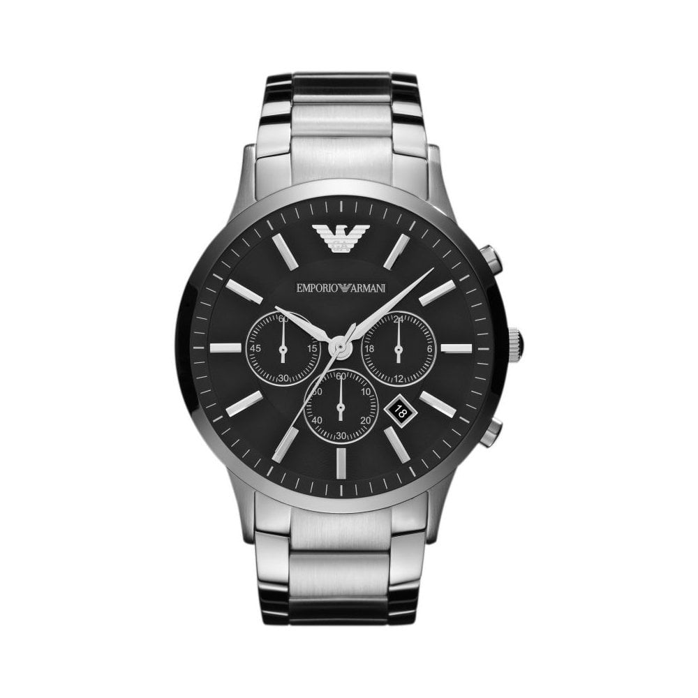 Emporio Armani Renato Black Dial Watch