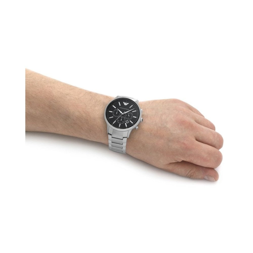 Emporio Armani Renato Black Dial Watch