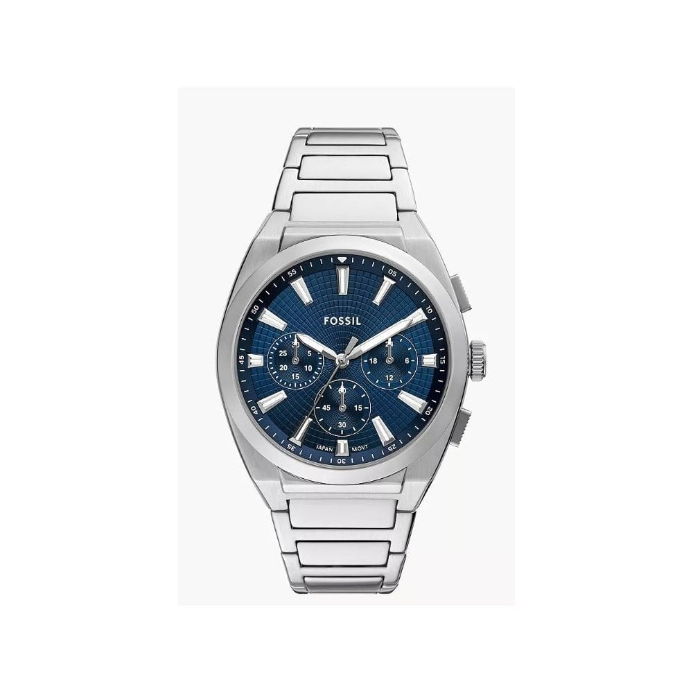 Everett Chronograph, Blue Dial, Gents Stainless Steel Watch