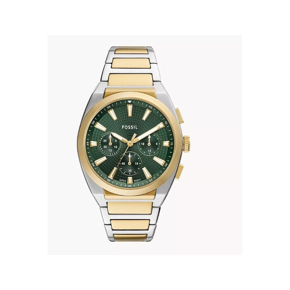 Everett, Chronograph, Green Dial, Gents Two-Tone Stainless Steel Watch