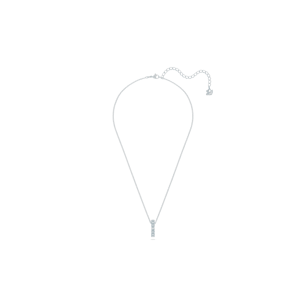 Exalta pendant, Round cut, Blue, Rhodium plated