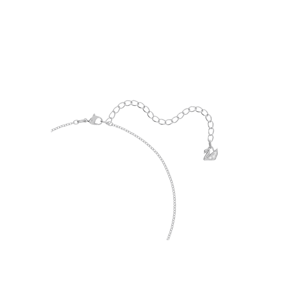Exalta pendant, Round cut, Blue, Rhodium plated