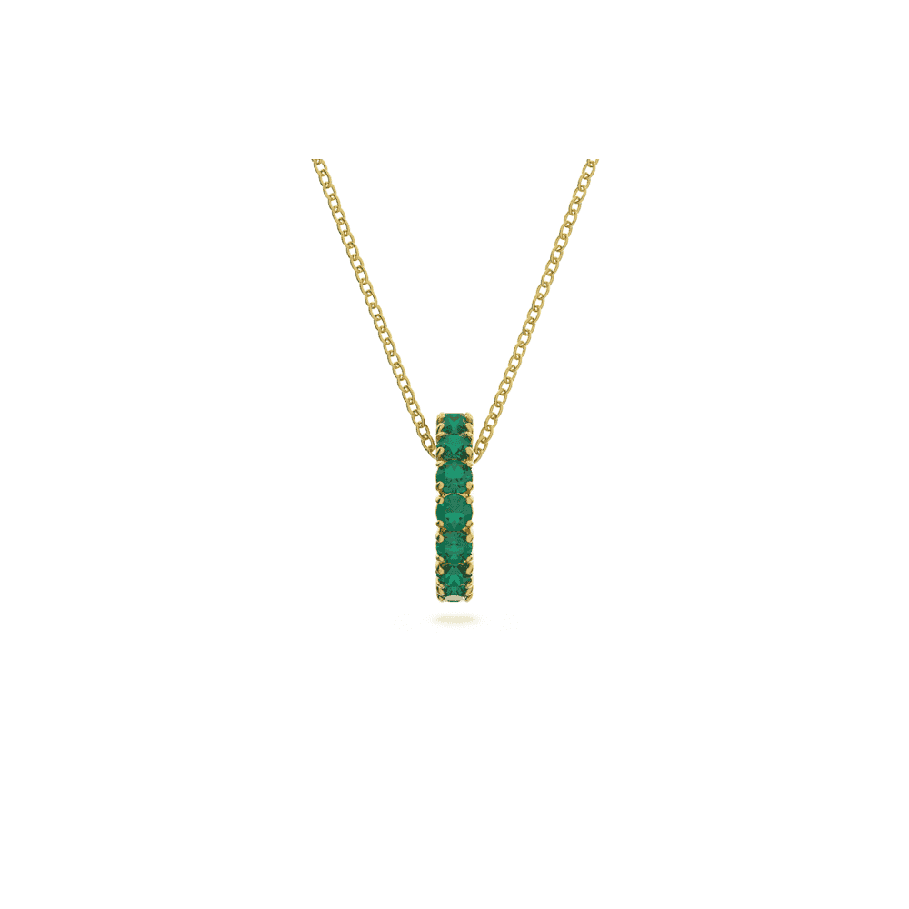 Exalta pendant, Round cut, Green, Gold-tone plated