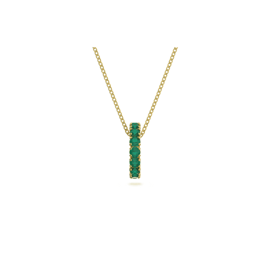 Exalta pendant, Round cut, Green, Gold-tone plated