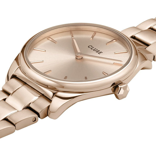 FÉROCE PETITE ROSE GOLD STAINLESS STEEL BRACELET WATCH WITH ROSE GOLD DIAL