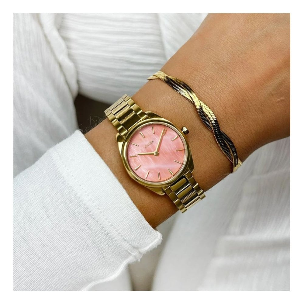 Féroce Mini, Apricot Pearl Dial, Ladies Gold Stainless Steel Watch