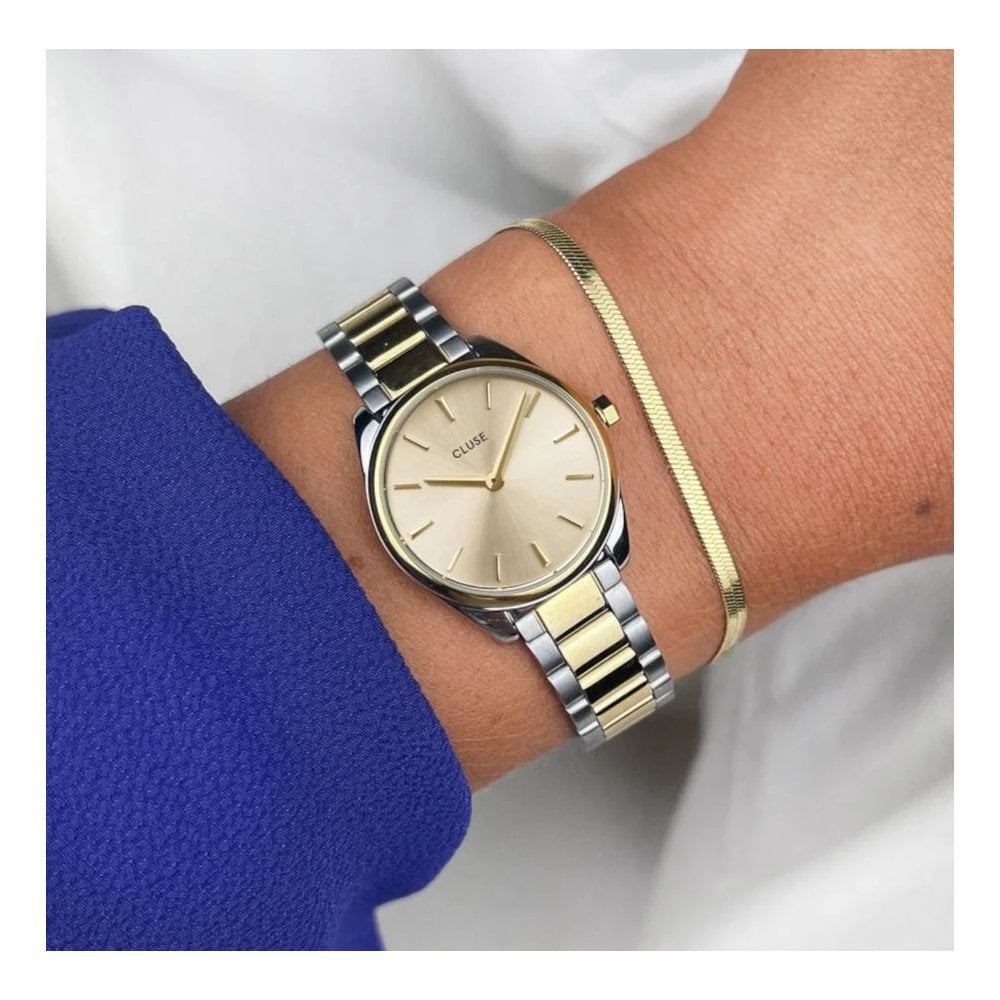 Féroce Mini, Champagne Dial, Ladies Two-Toned Stainless Steel Watch