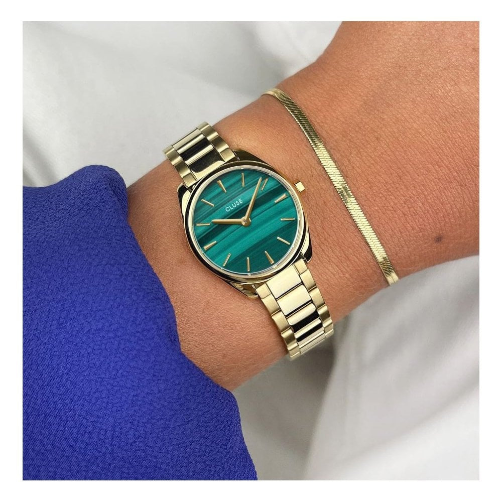 Féroce Mini, Green Dial, Ladies Gold Stainless Steel Watch