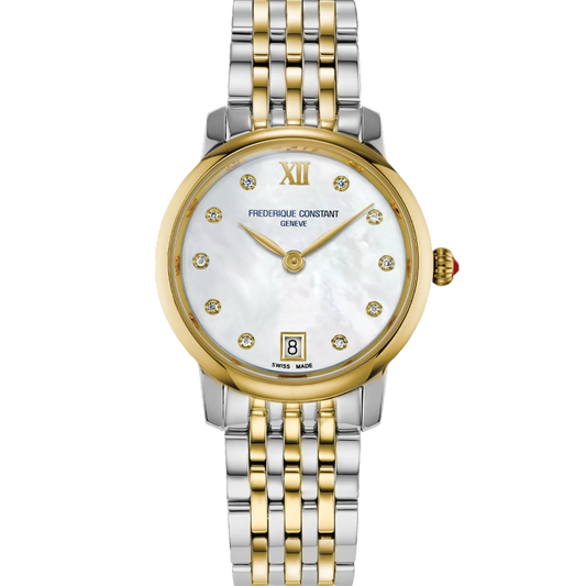 Frederique Constant Classics Slimline Diamond Ladies Two-Toned Watch