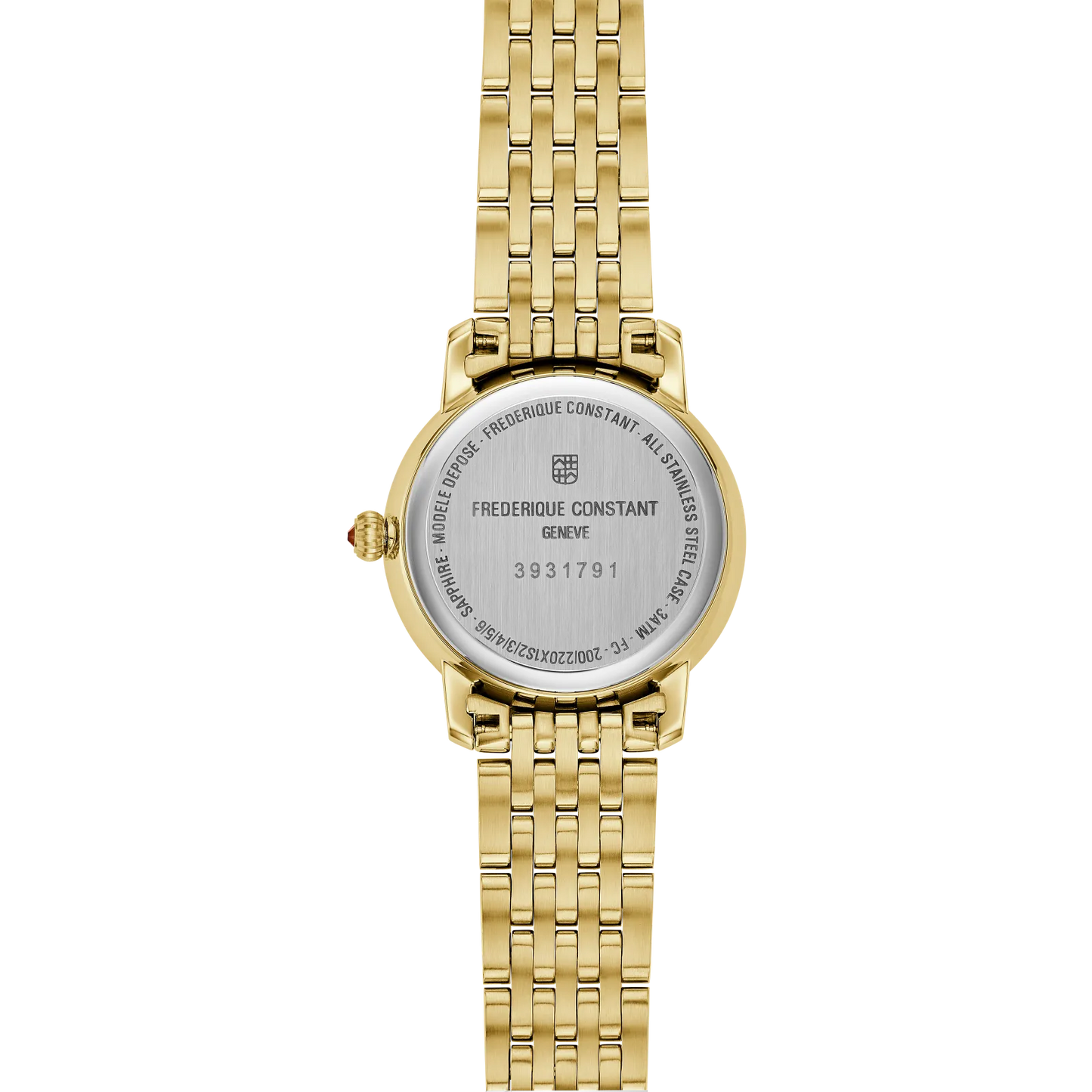 Frederique Constant Classics Slimline Diamond Ladies Gold Stainless Steel Watch