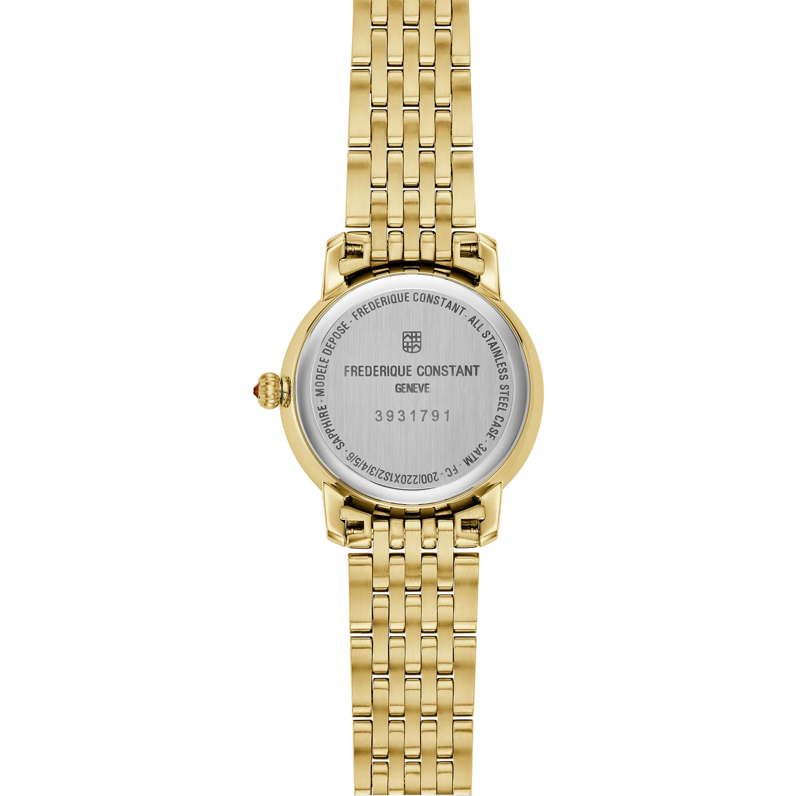 Frederique Constant Classics Slimline Diamond Ladies Gold Stainless Steel Watch