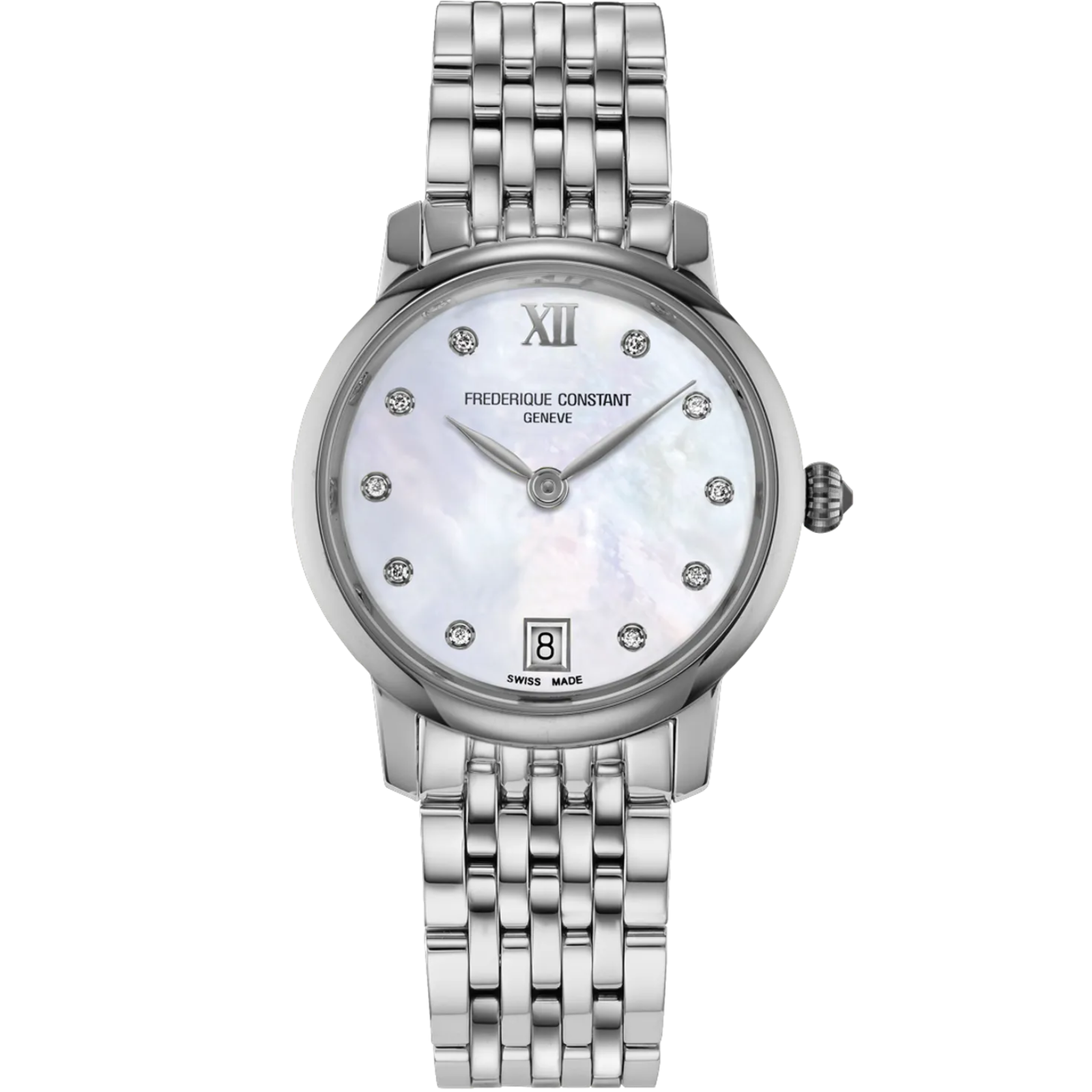 Frederique Constant Classics Slimline Diamond Ladies Stainless Steel Watch