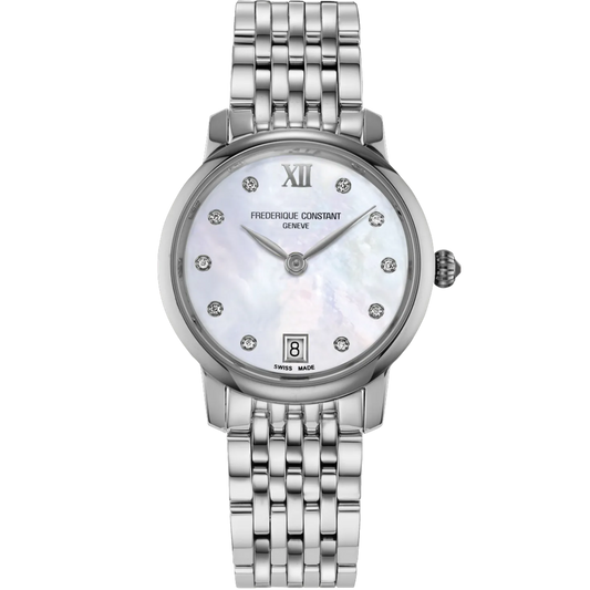 Frederique Constant Classics Slimline Diamond Ladies Stainless Steel Watch