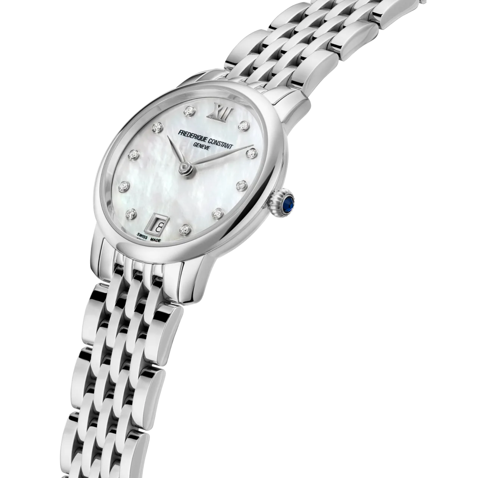 Frederique Constant Classics Slimline Diamond Ladies Stainless Steel Watch