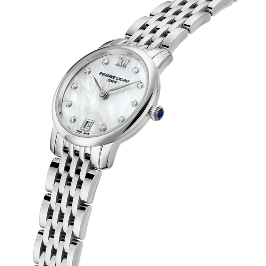Frederique Constant Classics Slimline Diamond Ladies Stainless Steel Watch