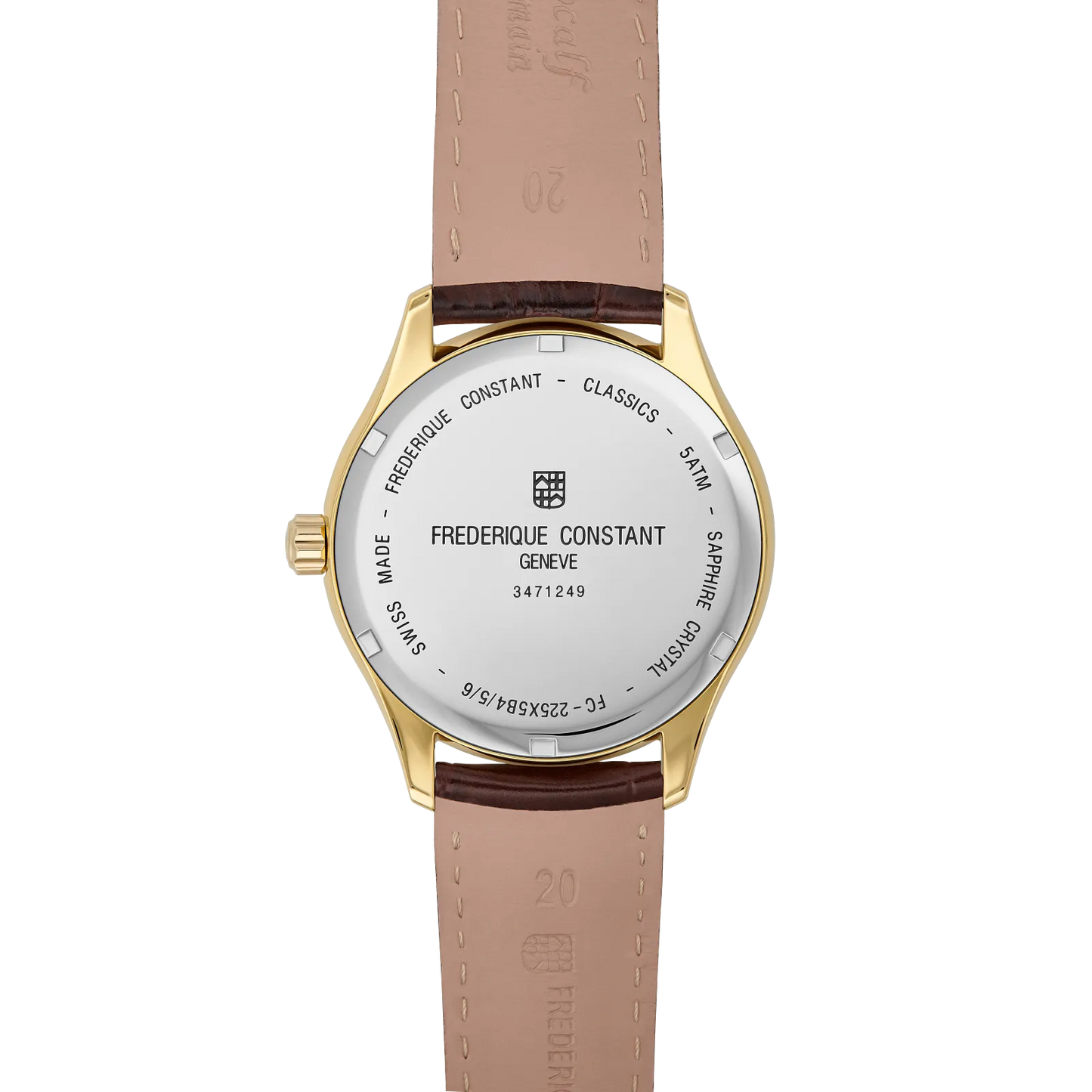 Frederique Constant Classics Index Quartz Gents Brown Crocodile Leather Watch