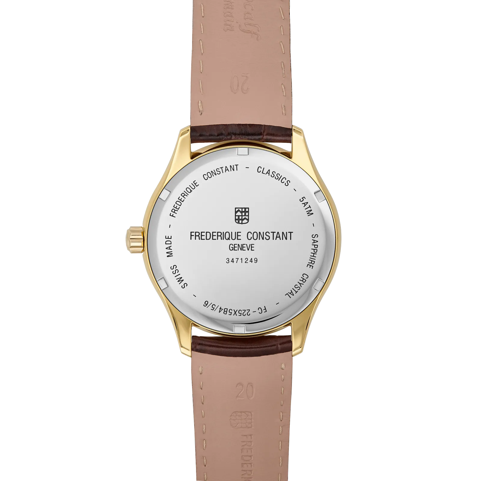 Frederique Constant Classics Index Quartz Gents Brown Crocodile Leather Watch