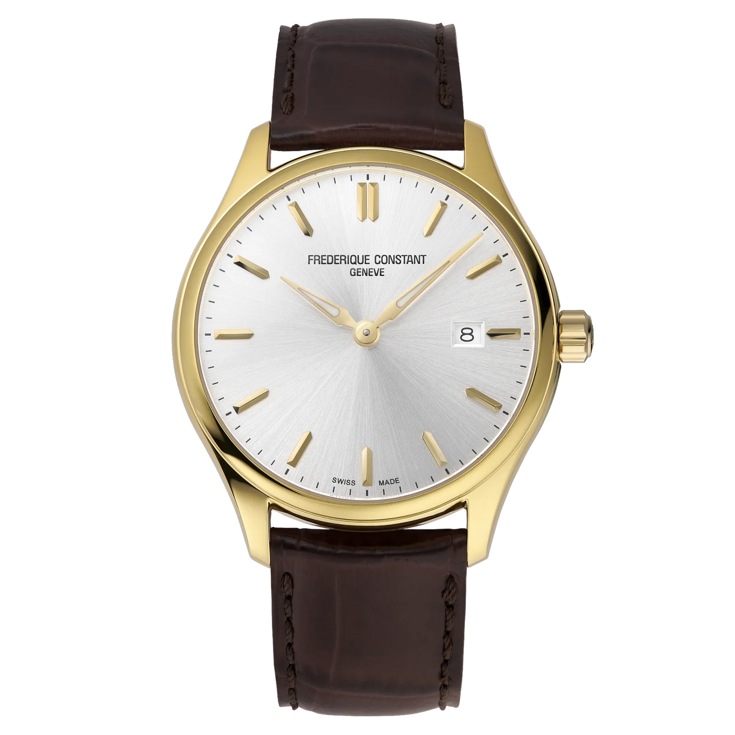 Frederique Constant Classics Index Quartz Gents Brown Crocodile Leather Watch