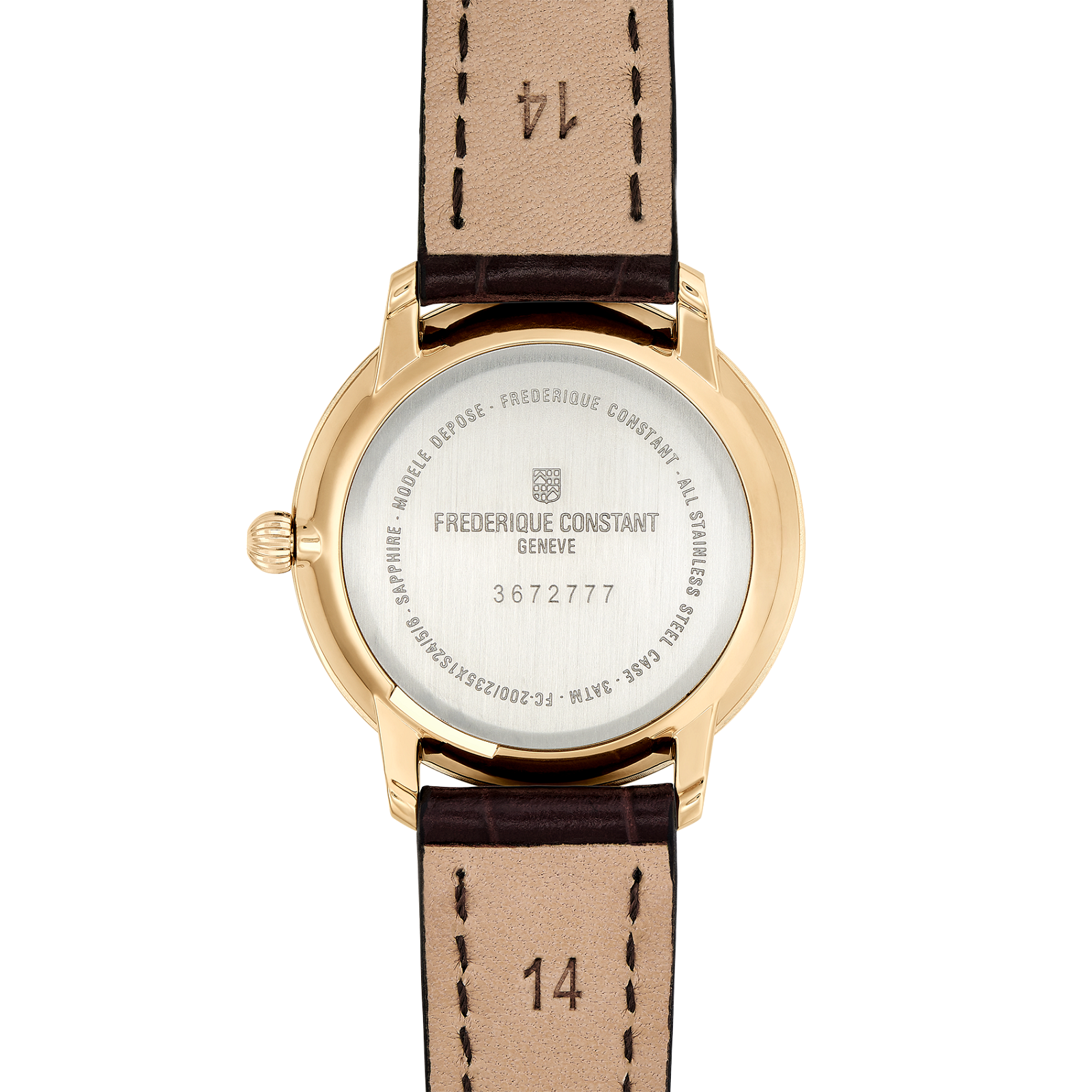 Frederique Constant Classics Slimline Small Seconds Ladies Brown Leather Watch