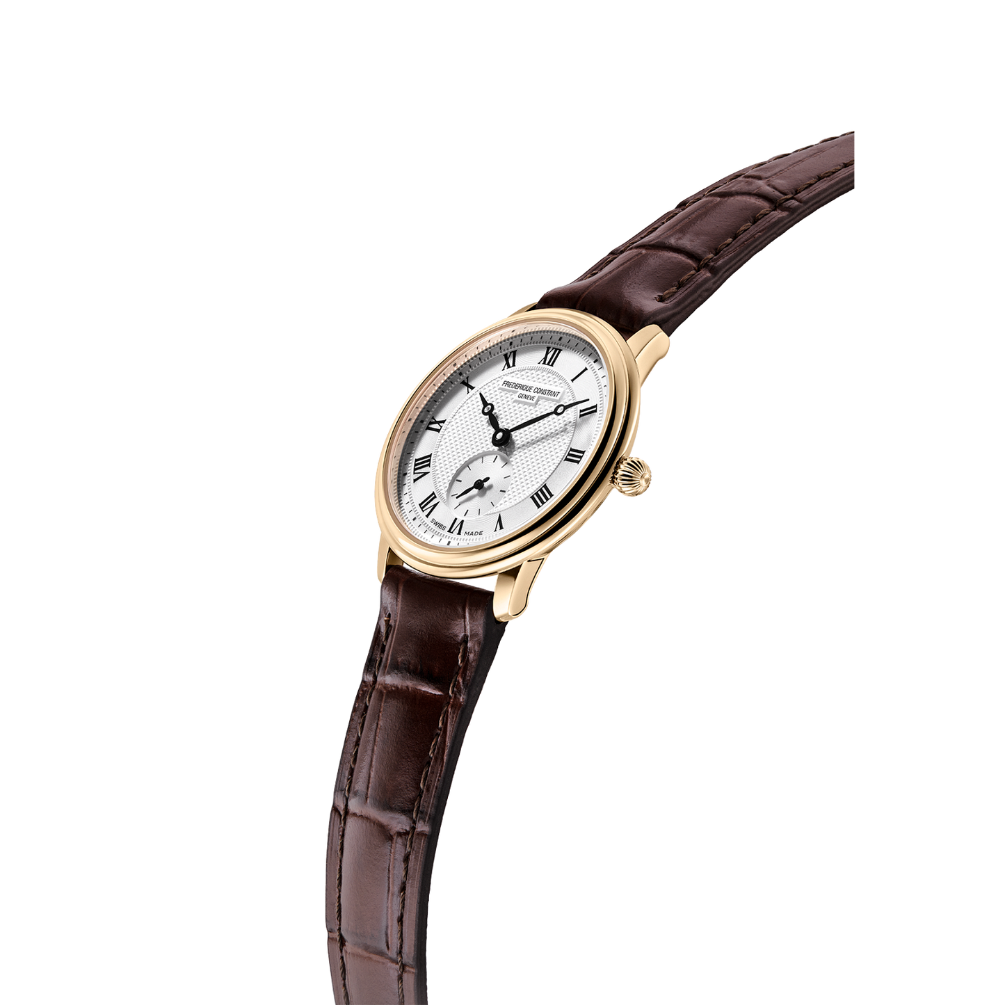 Frederique Constant Classics Slimline Small Seconds Ladies Brown Leather Watch
