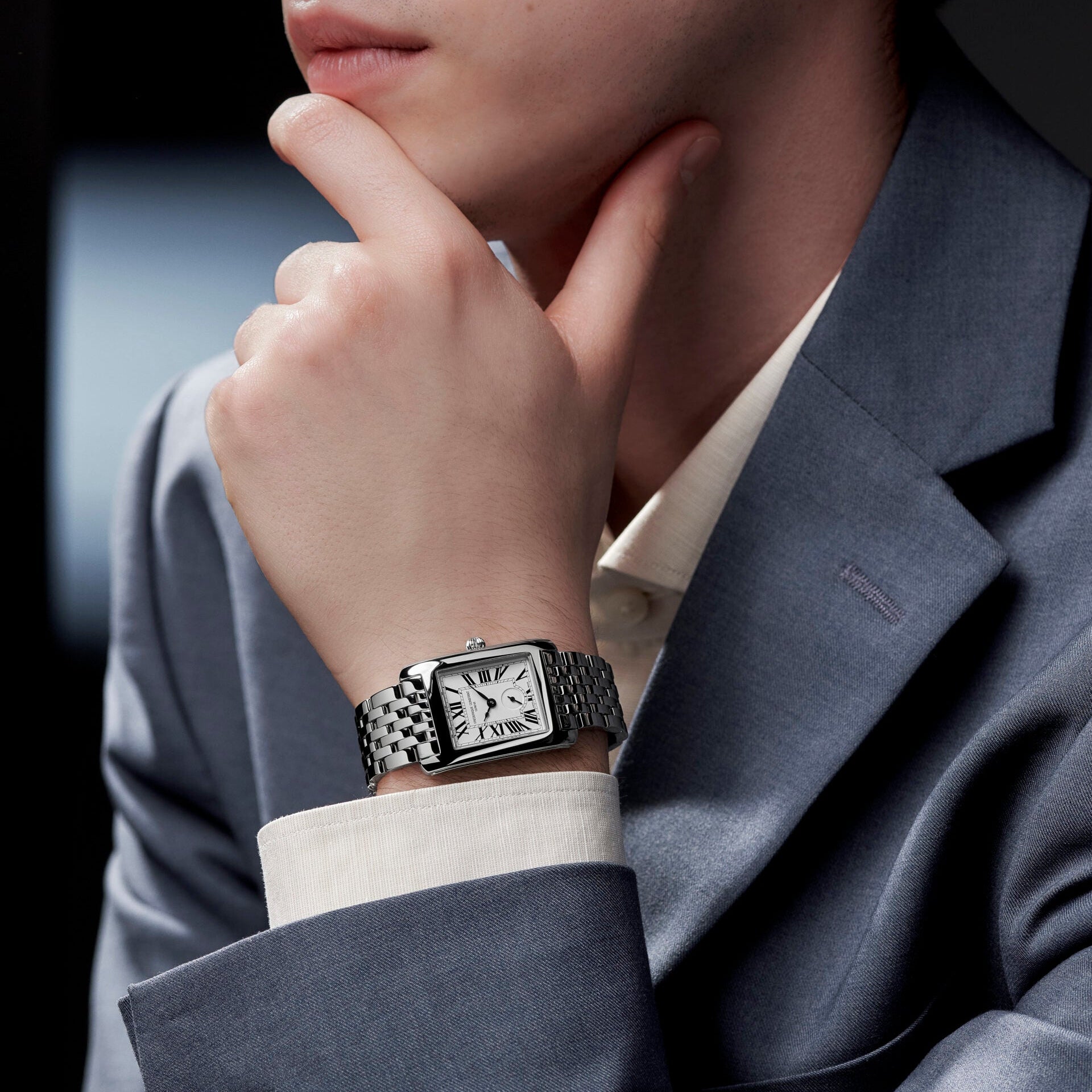 Frederique Constant Caree Small Seconds Silver Dial Ladies Stainless Steel Watch